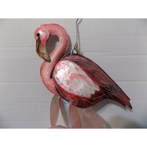 NEW Metal Flamingo Wind Chimes Figurine Philippines Home Decor Florida Souvenir - Picture 3 of 8